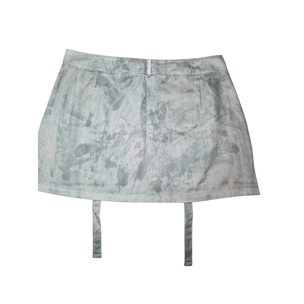 Green Vintage Wash Cargo Micro Mini‎ Utility Skirt 14 NWT 34